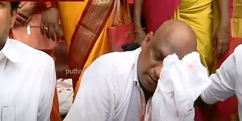 அம்பேத்கர் சிலைக்கு மாலை அணிவிப்பதில் பாஜக-விசிக மோதல்