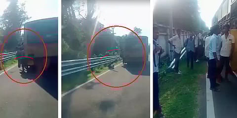 ஆபத்தான படிக்கட்டு பயணத்தால் கால் இடறி கீழே விழுந்த மாணவர்களுக்கு காயம்