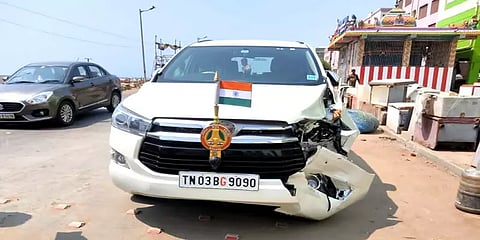 சொகுசு கார் மீது பெண் நீதிபதியின் கார் மோதி விபத்து.. மெரினா கடற்கரை பகுதியில் பரபரப்பு