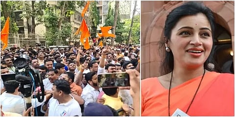 உத்தவ் வீடு முன்பு போராட்டமா? பெண் எம்.பி.யை வீட்டுக்குள் முடக்கிய சிவசேனா தொண்டர்கள்?