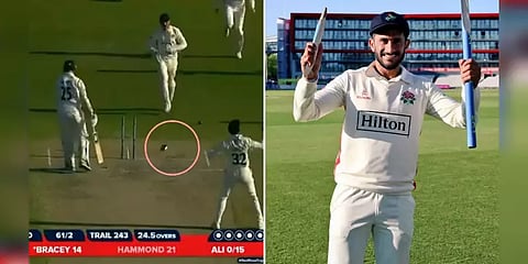 அசுரத்தனமான 'யார்க்கர்' வீசிய பாகிஸ்தான் வீரர் - இரண்டாக உடைந்த 'ஸ்டம்ப்'