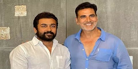 ’சூரரைப் போற்று’ இந்தி ரீமேக் துவக்கம்: அக்ஷய் குமாரை வாழ்த்திய தயாரிப்பாளர் சூர்யா