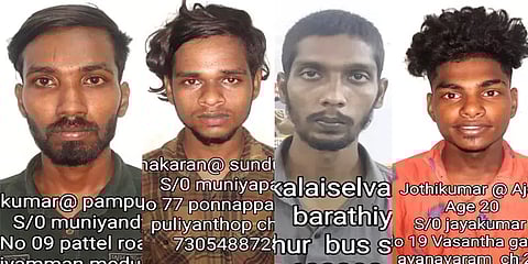 சென்னை: பிரபல ரவுடியை கொலை செய்ய திட்டம் தீட்டியதாக 4 ரவுடிகள் கைது