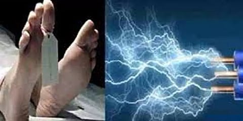 விளம்பர பதாகையினை தூக்கியபோது மின்சாரம் தாக்கி இருவர் பலி - சமயபுரம் அருகே சோகம்