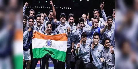 தாமஸ் கோப்பையை வென்று இந்திய பேட்மிண்டன் அணி வரலாற்று சாதனை