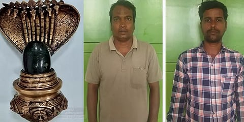 ரூ.25 கோடி மதிப்பிலான பச்சை கல் லிங்கத்தை பத்திரமாக மீட்ட காவலர்கள்