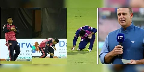 கேட்ச் பிடித்த பிறகு ரியான் பராக்கின் கொண்டாட்டத்தால் எரிச்சலடைந்த மேத்யூ ஹைடன்!