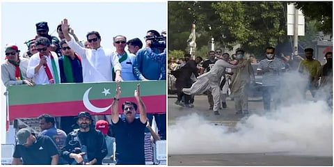 இம்ரான்கான் தலைமையில் பிரம்மாண்ட பேரணி - வன்முறை களமாக மாறிய இஸ்லாமாபாத்