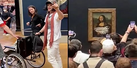 மோனாலிசா ஓவியத்தை சேதப்படுத்த முயற்சி - பெண் வேடமிட்ட நபரால் பரபரப்பு