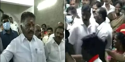 அதிமுக தலைமை அலுவலகத்தில் மோதல் - ரத்தக் காயத்துடன் வெளியே வந்த தொண்டர்