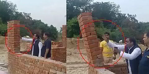 தொட்டாலே விழும் பொறியியல் கல்லூரி கட்டட அடித்தளம்! - சமாஜ்வாடி எம்.எல்.ஏ வெளியிட்ட வீடியோ