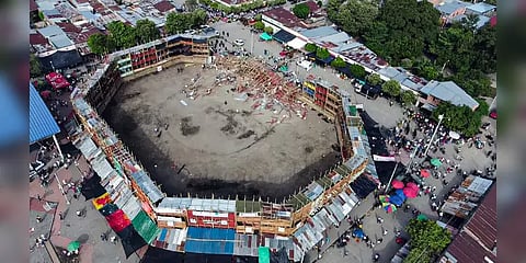 கொலம்பியா: காளைச் சண்டை திருவிழாவில் பார்வையாளர் மாடம் இடிந்து விழுந்து 4 பேர் பலி!