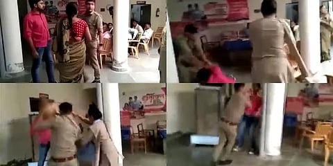 காவல் நிலையத்திலேயே காவலருக்கு உதை- உ.பி. பயங்கரத்தின் பகீர் வீடியோ