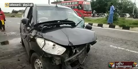 திருப்பதியில் சாலை தடுப்பின் மீது கார் மோதி விபத்து - தாய், மகன் பரிதாப உயிரிழப்பு