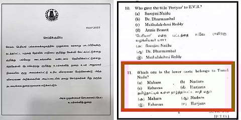 ‘தமிழ்நாட்டில் தாழ்ந்த சாதி எது?‘- வினாத்தாள் சர்ச்சையில் உரிய நடவடிக்கை என விளக்கம்