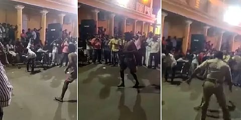 புஷ்பா பாடலுக்கு போதை ஆசாமிகள் ’தெறி’ ஆட்டம்! போலீசாரின் லத்தி அடியால் ஓட்டம்!