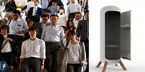 ஊழியர்களை நின்றபடியே தூங்கச் சொல்லும் ஜப்பானிய நிறுவனம்.. ஏன்? எதற்காக தெரியுமா?