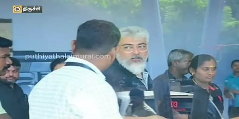 திருச்சியில் மாநில அளவிலான துப்பாக்கி சுடும் போட்டி - நடிகர் அஜித்குமார் பங்கேற்பு