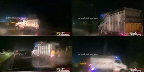 சினிமா பாணியில் ஒரு சேஸிங்! கால்நடைகளை கடத்திய லாரியை மடக்கி பிடித்த போலீஸ்!