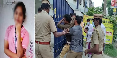 சென்னையில் நர்சிங் மாணவி விடுதியில் தூக்கிட்டு தற்கொலை - கல்லூரி முன் போலீசார் குவிப்பு