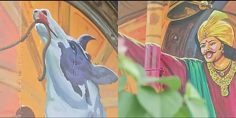 மெட்ரோ ரயில் தூண்களில் மக்களை கவரும் மனுநீதிச் சோழனின் ஓவியங்கள்!