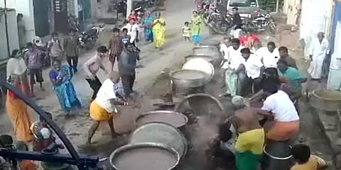 திடீரென ஏற்பட்ட வலிப்பு - கூழ் காய்ச்சும் அண்டாவில் விழுந்த இளைஞர் பலி