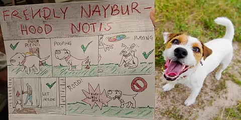 ”இதவிட நேரடியா சொல்ல முடியாது” - குரைக்கும் நாயால் கடுப்பானவர் செய்த செயல்!