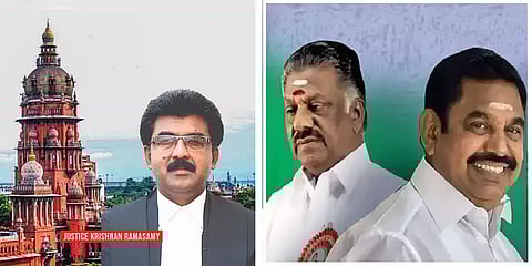 `அந்த வழக்குகளை நீதிபதி கிருஷ்ணன் ராமசாமி விசாரிக்ககூடாது’-அதிமுக உறுப்பினர் வைரமுத்து மனு