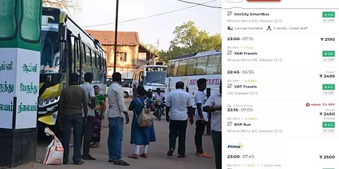 தொடர் விடுமுறை எதிரொலி - ஆன்லைன் முன்பதிவில் ஆம்னி பேருந்துகளின் கட்டணம் 2 மடங்கு உயர்வு