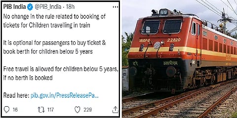 5 வயதுக்குட்பட்ட குழந்தைகள் ரயிலில் பயணிக்க தனி பயணச்சீட்டு வாங்கணுமா? ரயில்வே விளக்கம்!