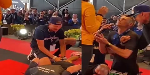 தசைப் பிடிப்பையும் பொருட்படுத்தாது காதலை சொன்ன இளைஞன்.. க்யூட் ப்ரோபோசல் வீடியோ!