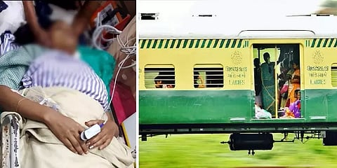 மதுபோதையில் Ladies Coach-ல் ஏறியவரை தட்டிக்கேட்ட பெண் காவலருக்கு கத்திக்குத்து