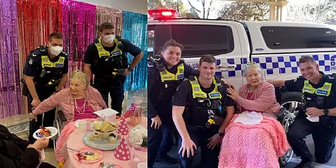 பாட்டியின் விசித்திரமான ஆசையை நிறைவேற்றிய ஆஸி., போலீஸ்.. 100வது பிறந்த நாளில் நெகிழ்ச்சி!