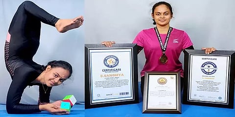 கும்மிடிபூண்டி : உலக சாதனை படைத்த யோகா ஆசிரியர்.!