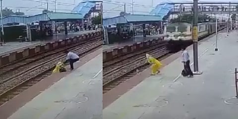 வெறும் வாட்டர் பாட்டிலுக்காக உயிரை பணயம் வைக்க துணிந்த பெண் - அதிர்ச்சிகர வீடியோ!