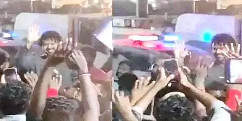 'வாரிசு' படப்பிடிப்பின் போது ரசிகர்களை சந்தித்த நடிகர் விஜய்! இணையத்தில் வைரலாகும் வீடியோ