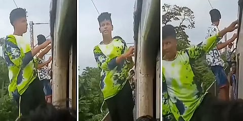 பறக்கும் ரயிலில் தொங்கியபடி அபாயகரமாக பயணித்த இளைஞர்கள்! வைரல் வீடியோவுக்கு போலீஸ் பதில்!