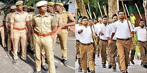 `ஆர்.எஸ்.எஸ். அணிவகுப்புக்கு அளித்த அனுமதியை மறுஆய்வு செய்க’- காவல்துறை மனுதாக்கல்