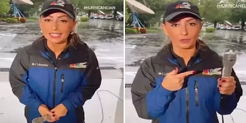 மைக்கிற்கு ஆணுறை மாட்டி லைவ் செய்த அமெரிக்க பெண் பத்திரிகையாளர்.. வைரல் வீடியோவின் பின்னணி