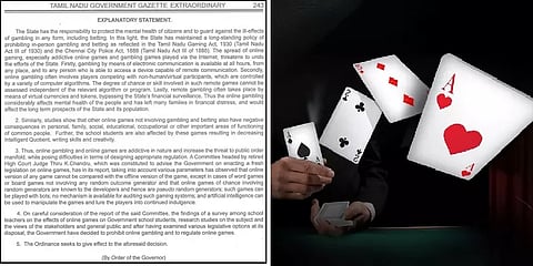 ஆன்லைன் சூதாட்ட தடைக்கான அவசர சட்டத்திற்கு தமிழக ஆளுநர் ஒப்புதல் - வெளியானது அரசாணை