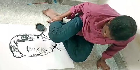 கமல்ஹாசன் பிறந்த நாள்: உலக நாயகன் உருவத்தை வித்தியாசமாக வரைந்து அசத்திய ஓவியர்