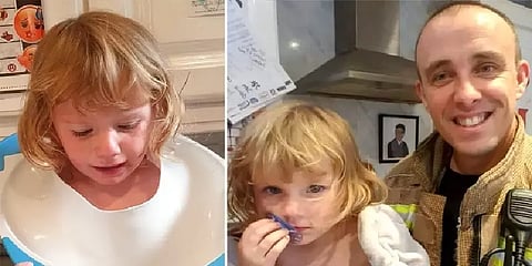 டாய்லெட் சீட்டில் சிக்கிய 2 வயது குழந்தை; பதறிய தாய்.. அலேக்காக மீட்ட தீயணைப்புத்துறையினர்