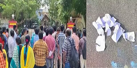 குரூப் 1: அனுமதி மறுக்கப்பட்டதால் விரக்தியில் ஹால் டிக்கெட்டுகளை கிழித்த தேர்வாளர்கள்!