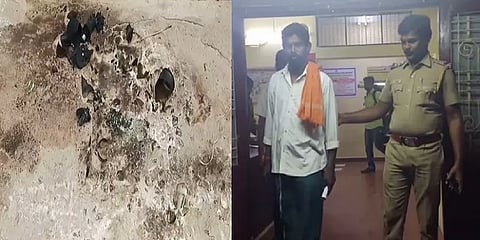 விளம்பரத்திற்காக வீட்டின் முன் மண்ணெண்ணெய் பாட்டில் வீசிய இந்து முன்னணி நிர்வாகி கைது!