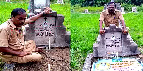 55 வருஷத்துக்குப்பின் தந்தை கல்லறையை தேடிக்கண்டுபிடித்த மகன் செய்த நெகிழ்ச்சி காரியம்!