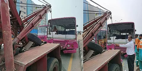 சென்ட்ரல் ரயில் நிலையம் எதிரே அரசு பேருந்து விபத்து