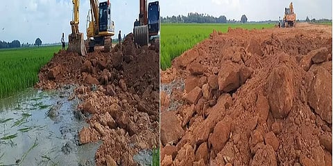 ”பொன்னு விளையிற பூமியை விட்டு எங்கே போறது” விளைநிலத்தில் சாலை ஏன்? தஞ்சை விவசாயிகள் வேதனை!