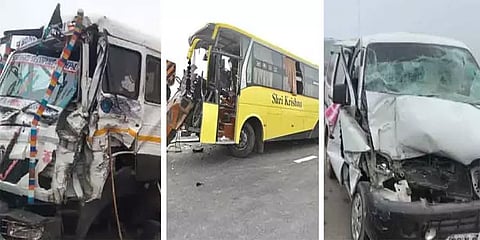 உ.பி.யில் கடும் பனி மூட்டத்தால் தொடரும் சாலை விபத்துகள்... அடுத்தடுத்து பறிபோன உயிர்கள்