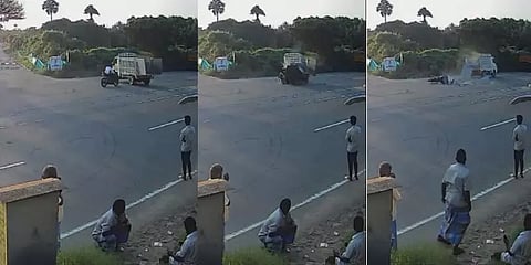 மின்னல் வேகத்தில் பைக் ஓட்டிச்சென்ற கல்லூரி மாணவர் பலி - உறைய வைக்கும் சிசிடிவி காட்சிகள்!