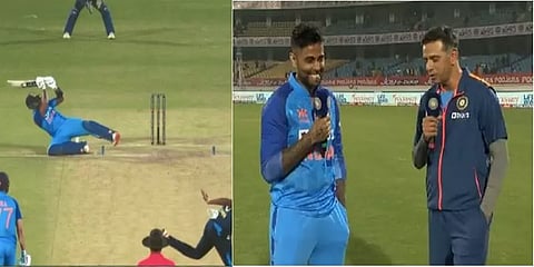 ”நீங்க சின்னவயசுல என் பேட்டிங்கை பார்த்ததில்லைனு நினைக்குறேன்”- SKYவை கேலி செய்த டிராவிட்!